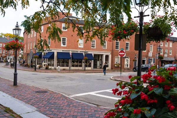 Newburyport Massachusetts Octubre 2021 Escena Callejera Histórica Ciudad Portuaria Newburyport — Foto de Stock