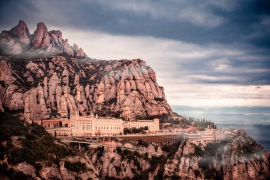 Historic Montserrat Monastery in the mountains of Catalonia  Spain