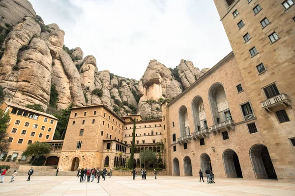 Montserrat Spain April 2022 View Monserrat Monastery Mountains Catalonia Seen — стокове фото