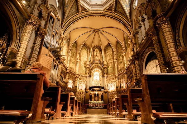 Monserrat Spain April 2022 Interior View Historic Basilica Montserrat Monastery — Foto Stock