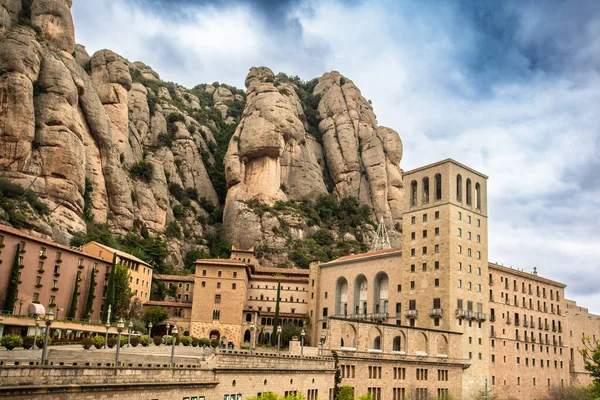 Historic Montserrat Monastery Mountains Catalonia Spain — стокове фото