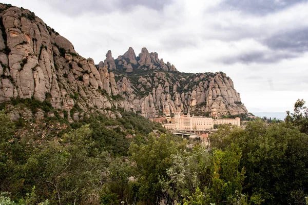 Monasterio Histórico Montserrat Las Montañas Cataluña España —  Fotos de Stock