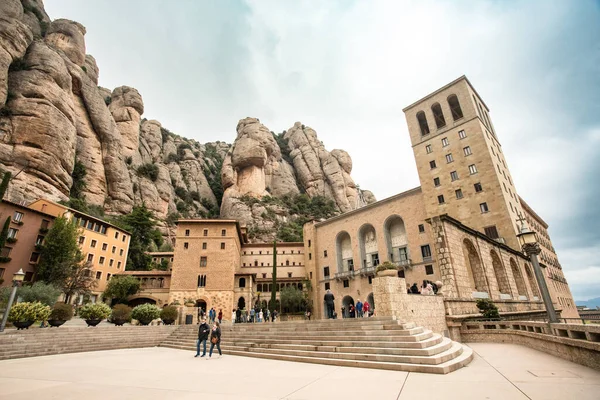 Montserrat Spain April 2022 View Monserrat Monastery Mountains Catalonia Seen — стокове фото