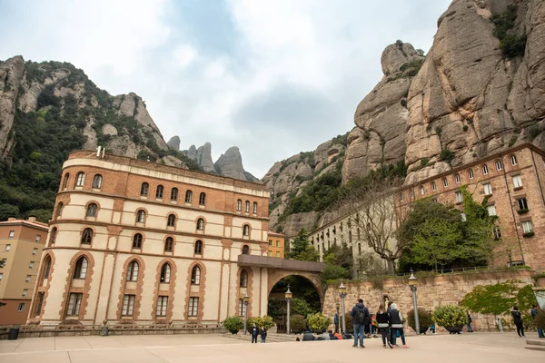Montserrat España Abril 2022 Vista Del Monasterio Monserrat Las Montañas —  Fotos de Stock