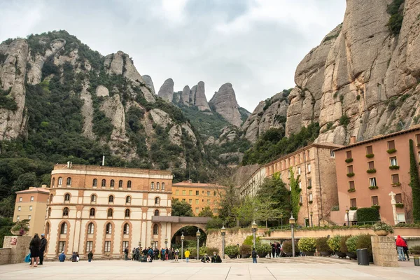 Montserrat Spain April 2022 View Monserrat Monastery Mountains Catalonia Seen — стокове фото