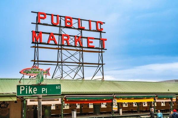 Сиэтл Вашингтон Сша Июня 2022 Года Вид Исторического Общественного Рынка — стоковое фото