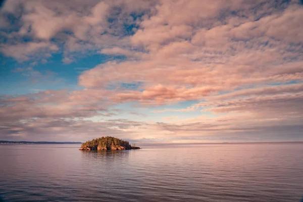 Hermoso Paisaje Marino Amanecer Visto Desde Deception Pass Estado Washington — Foto de Stock