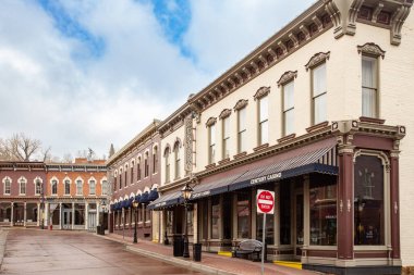 Central City, Colorado - May 1, 2018:  View of historic western city of downtown Central City Colorado
