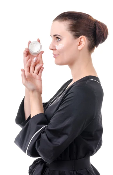 Het gebruik van cosmetica voor skin care — Stockfoto