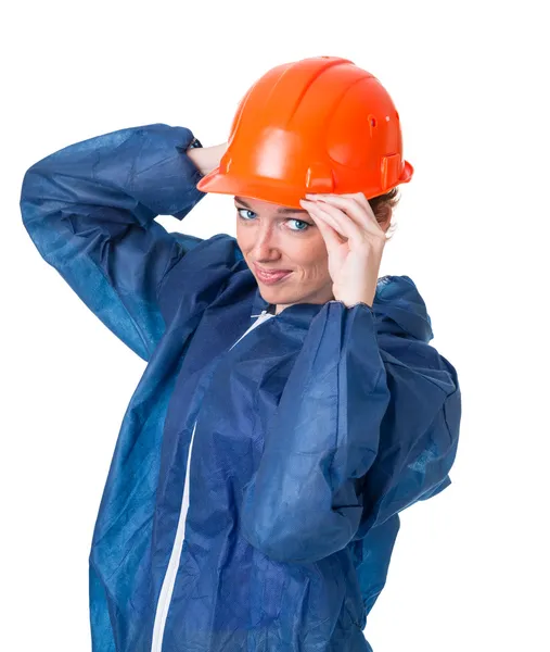 Achtung! Bitte einen Schutzhelm tragen. — Stockfoto