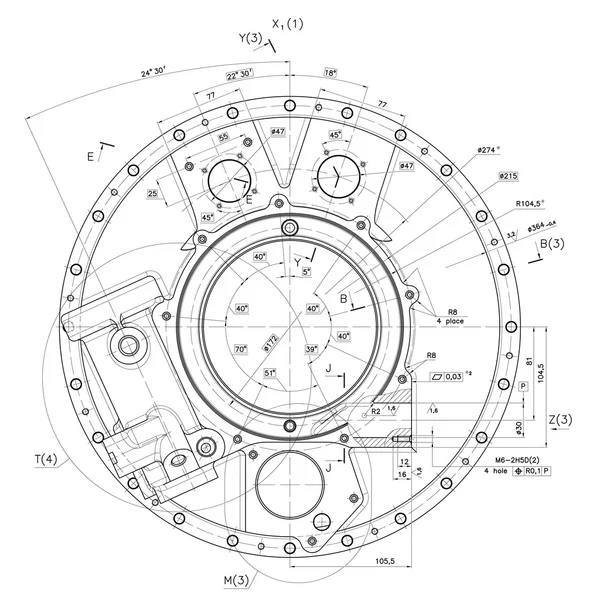 Příklad průmyslu dokument Blueprint — Stock fotografie