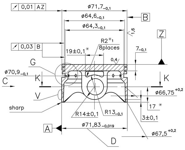 Example of industry document blueprint — Stock Photo, Image