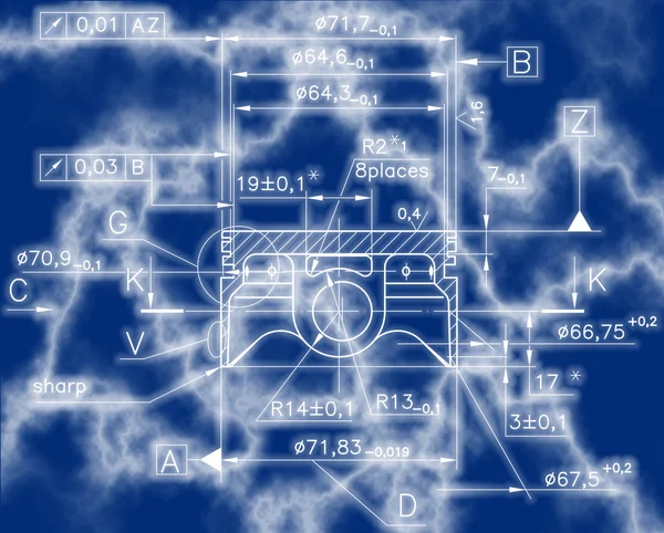 Example of industry document blueprint — Stock Photo, Image