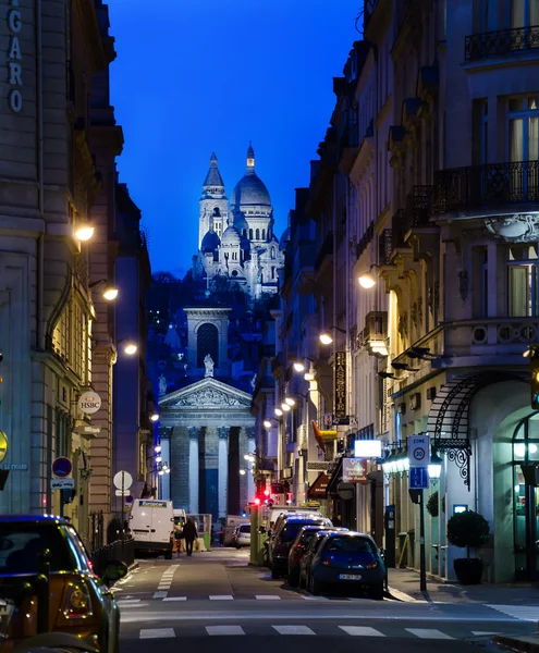 The Sacre Coeur view from the rue Laffitte — стоковое фото