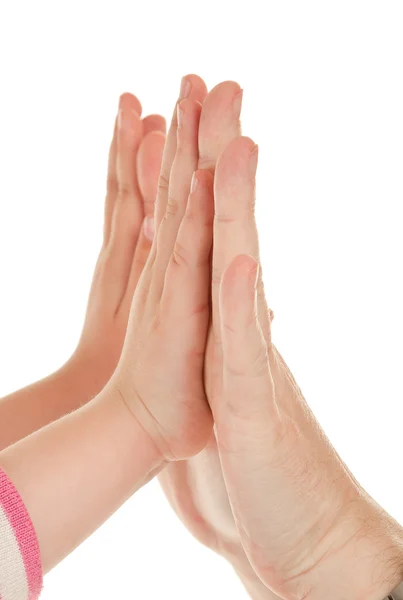 Volwassenen en handen van kinderen — Stockfoto