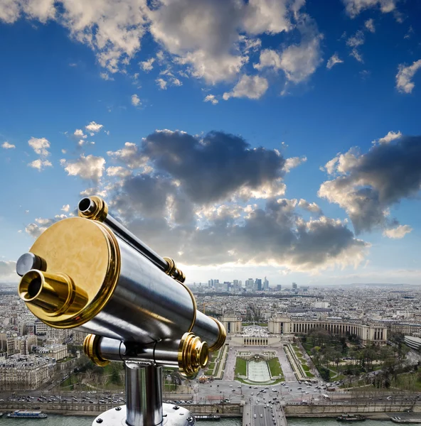 View from the Eiffel Tower at La Defense quarter — Stock Photo, Image