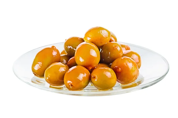 Group olives on a plate — Stock Photo, Image