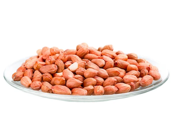 Monte de amendoins crus em um pires — Fotografia de Stock