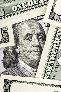 benjamin franklin portre üzerinde 100 dolar BIL Close-Up