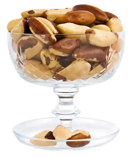 A close-up of Brazil nuts on a white background — Stock Photo, Image