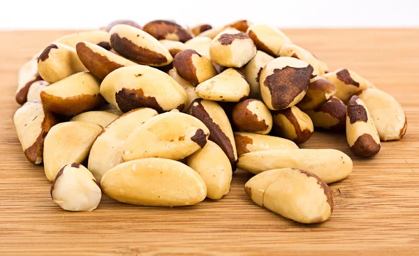 A close-up of Brazil nuts on a white background — Stock Photo, Image