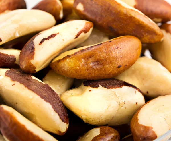 A close-up of Brazil nuts on a white background — Stock Photo, Image
