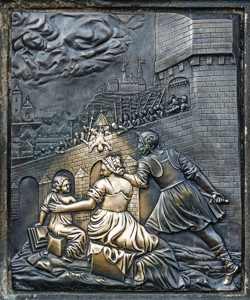 聖ヨハネ、プラハのカレル橋の martyrium からの細部 — ストック写真