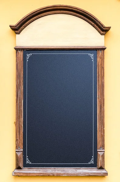 Chalkboard stand outside the restaurant — Stock Photo, Image