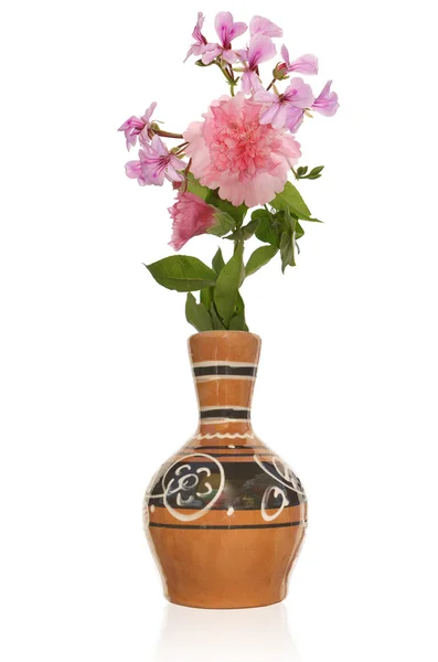复古古董花瓶和花束装饰花 — 图库照片