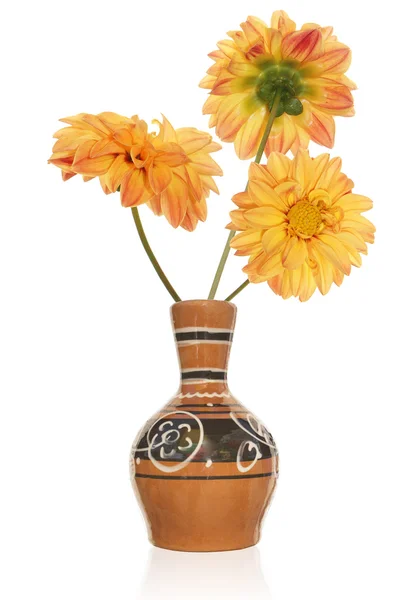 The vintage antique vase and bouquet decorative flower — Stock Photo, Image