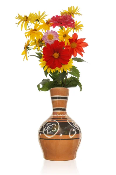 A vintage antik vázában, csokorban Dekoratív virág — Stock Fotó