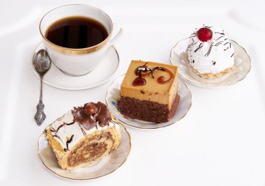 şekerli bisküvi taze tatlı ve sabah siyah kahve