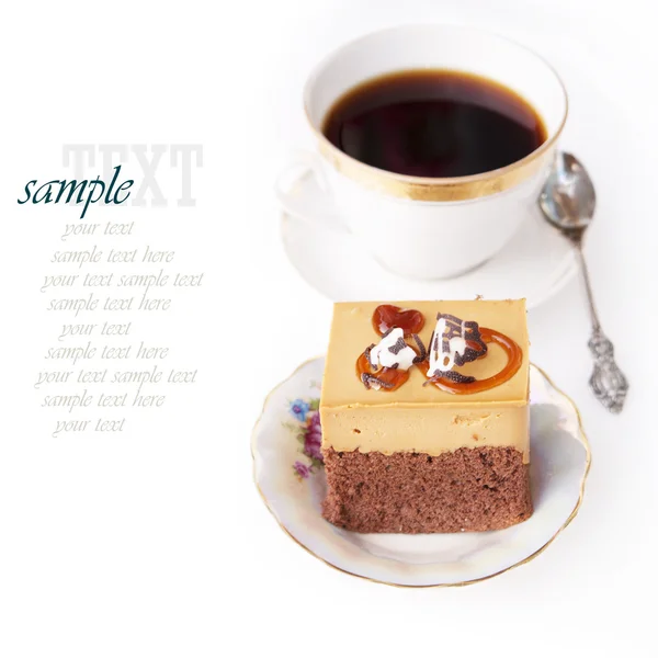 's ochtends koffie en biscuit fruitcake — Stockfoto