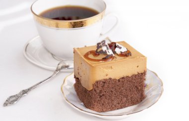 tatlı pasta ve sabah kahvesi