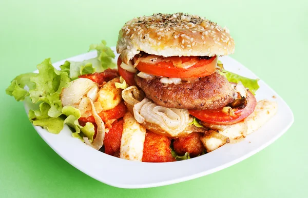 Burger mit Fleisch — Stockfoto