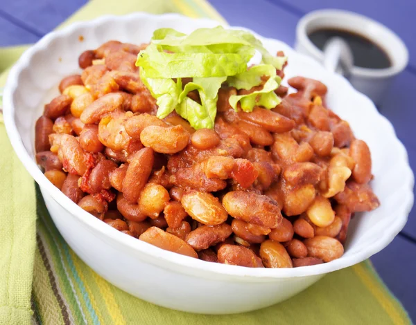 Habichuelas al horno con salsa de tomate —  Fotos de Stock