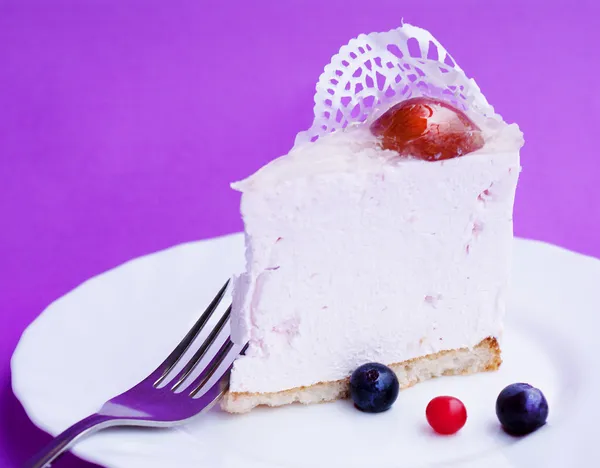 Pink fruit cake biscuit — Stock Photo, Image