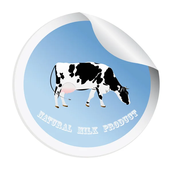 Sticker with cow — Stock Vector