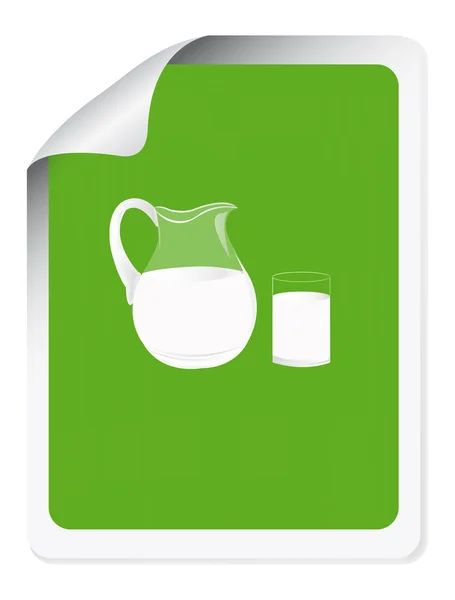 Label with fresh milk — Stock Photo, Image