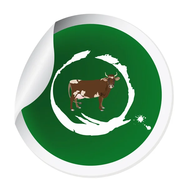 Sticker avec une vache — Photo