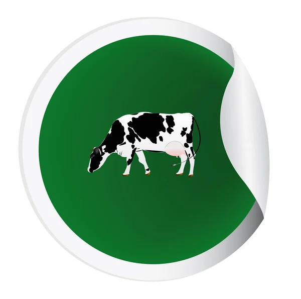 Pegatina con una vaca — Foto de Stock