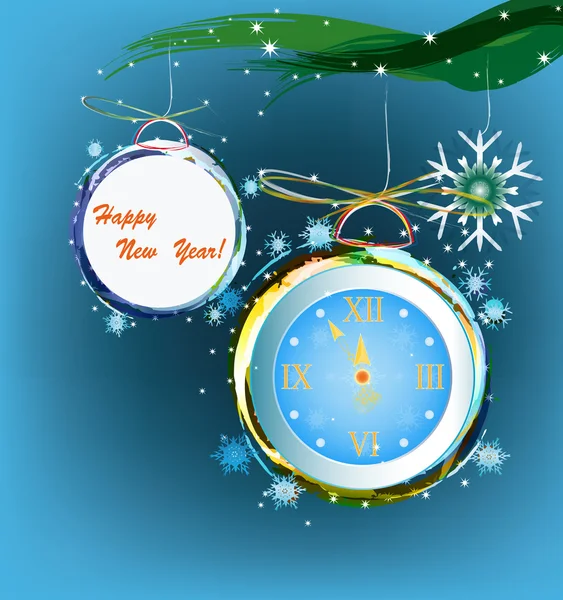 New Years clock on a abstract background — Stock Photo, Image