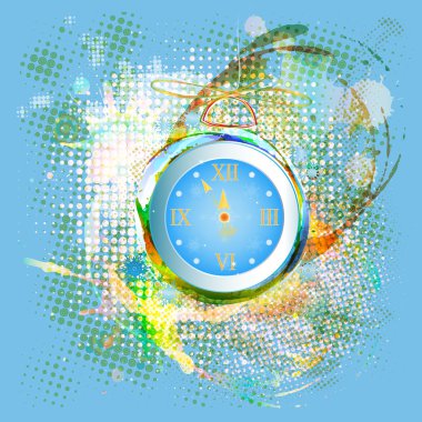 Yeni yıl clock.vector şekil eps10