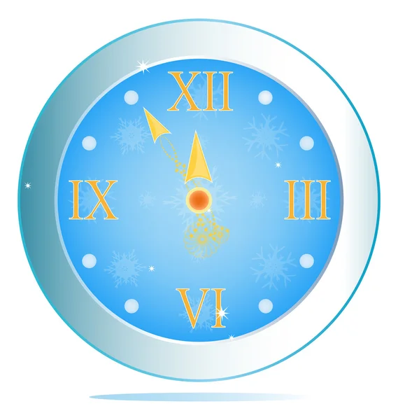 New Years clock.Vector illustration eps10 — Stock Vector