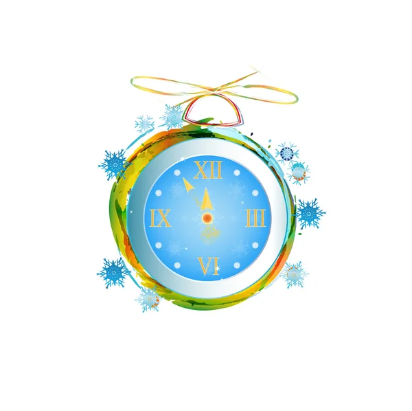 Nový rok clock.vector obrázek eps10 — Stockový vektor
