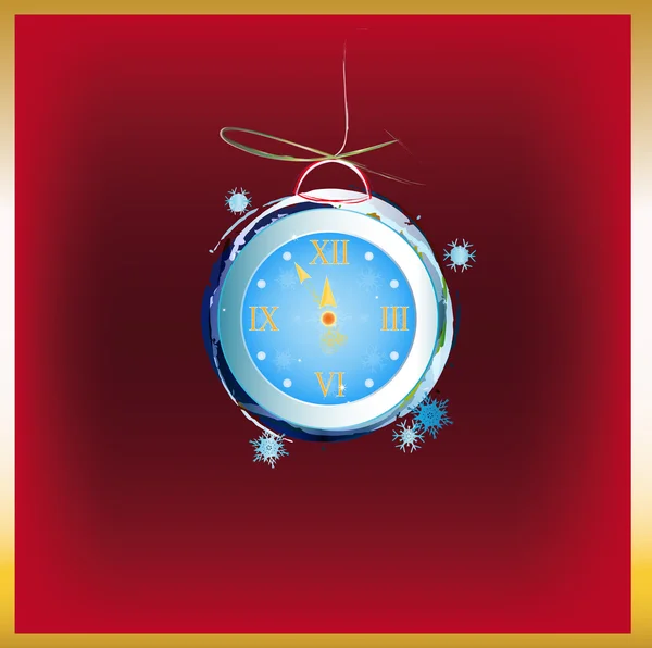 Año Nuevo clock.Holiday concepto — Archivo Imágenes Vectoriales