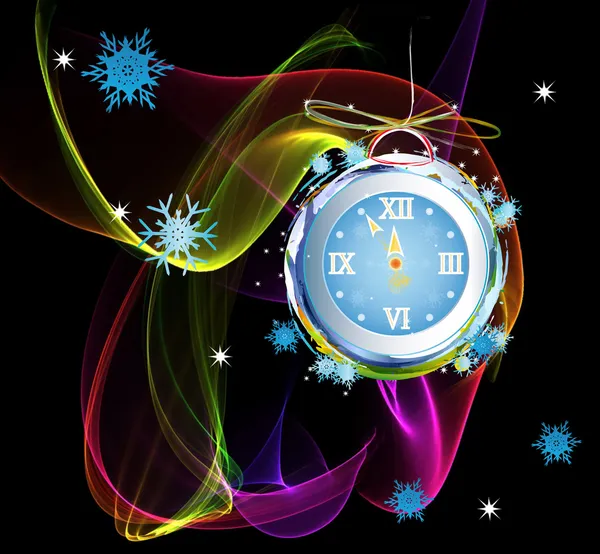 Zegar nowy rok — Zdjęcie stockowe