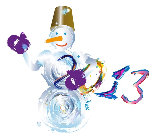 Snowman on a white background — Stock Photo, Image