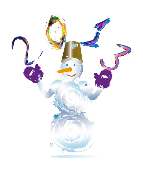 Snowman on a white background — Stock Photo, Image