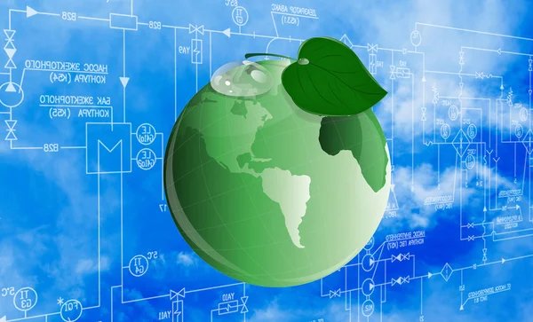 Ecology concept.green planet.design neuer ökologischer Technologien — Stockfoto